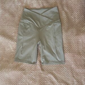 Danskin High-Waist Sage Green Bike Shorts
